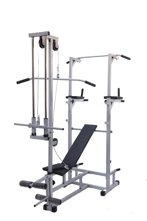 GYMCREW ABS Tower Main Frame 2X2 Inch with Multiprose 20 in 1 Bench (Powder Coated paint Silver)
