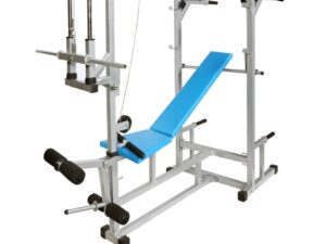 GYMCREW 20 in 1 ABS Tower bench silver with 20 kg imported weight & 5 Ft Plain Rod (25 mm) & 3 Ft Curl Rod (20 mm)
